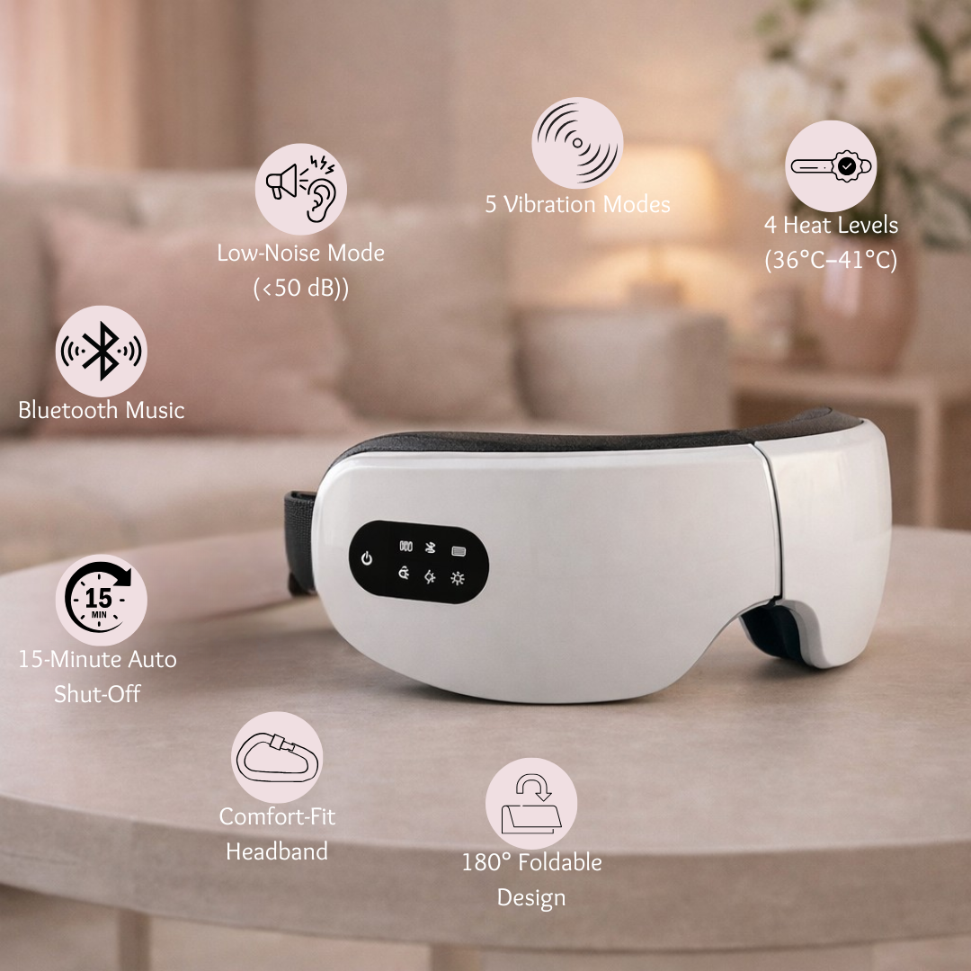 4D Electric Smart Eye Massager Bluetooth Vibration Heated Massage for Tired Eyes Dark Circles Remove Eye Care