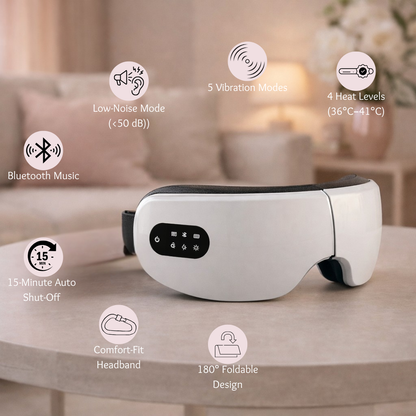 4D Electric Smart Eye Massager Bluetooth Vibration Heated Massage for Tired Eyes Dark Circles Remove Eye Care